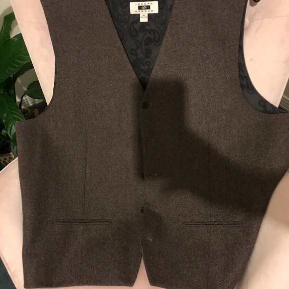 Men’s charcoal grey dress tweed vest - Picture 1 of 5